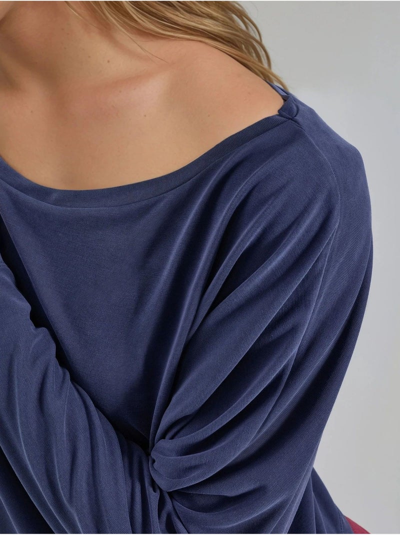 Blusa ampia con scollo a barca busem Blu marino - Kiabi