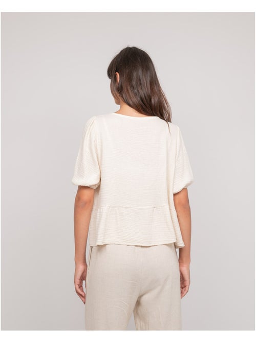 Blusa annodata in garza di cotone OLERVIE - Kiabi