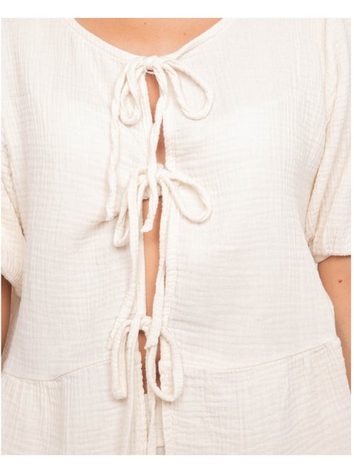 Blusa annodata in garza di cotone OLERVIE - Kiabi