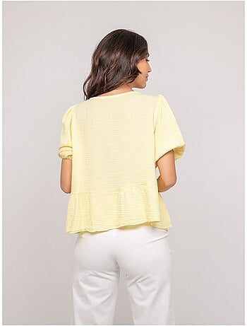 Blusa annodata in garza di cotone OLERVIE