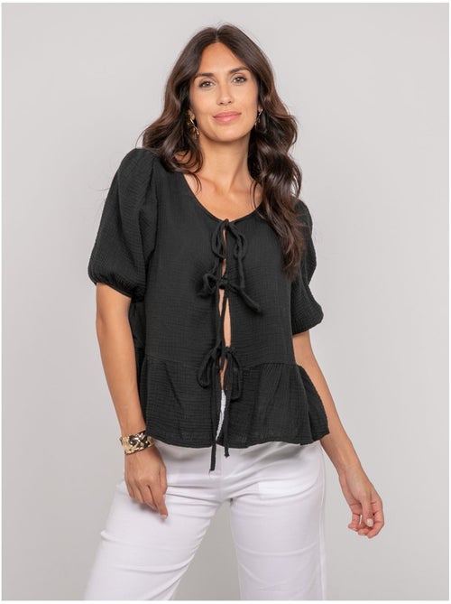 Blusa annodata in garza di cotone OLERVIE - Kiabi