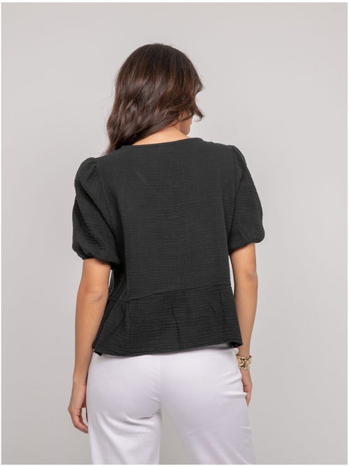 Blusa annodata in garza di cotone OLERVIE - Kiabi