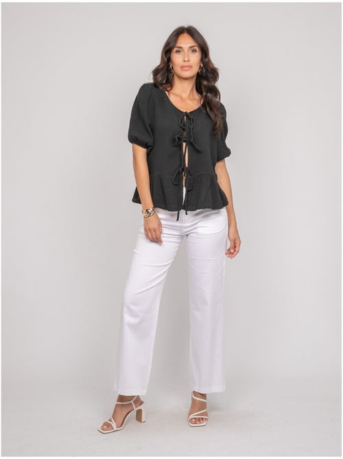 Blusa annodata in garza di cotone OLERVIE - Kiabi