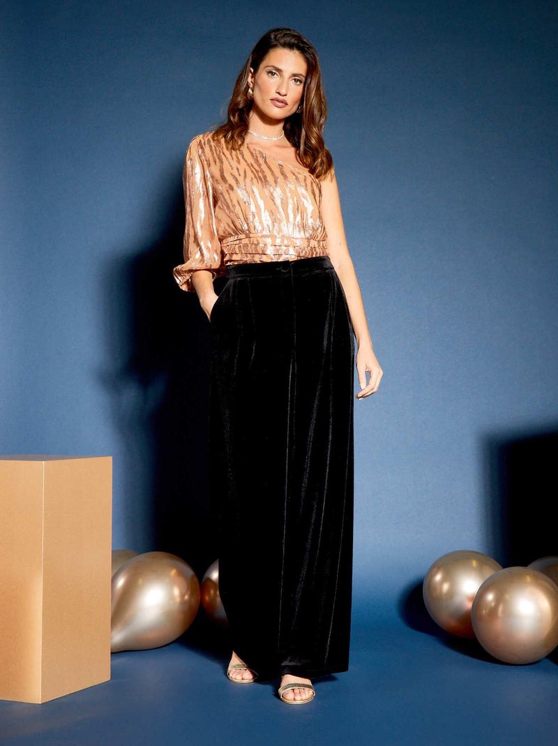 Blusa asimmetrica con motivo iridescente ARANCIONE - Kiabi