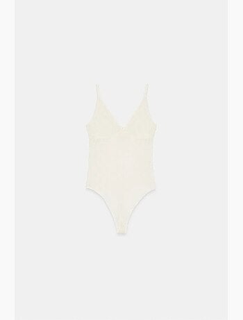 Blusa body in pizzo senza maniche dilvin