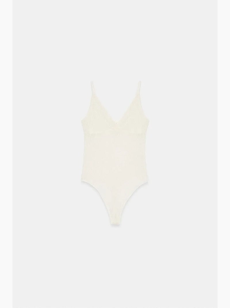 Blusa body in pizzo senza maniche dilvin Bianco sporco - Kiabi