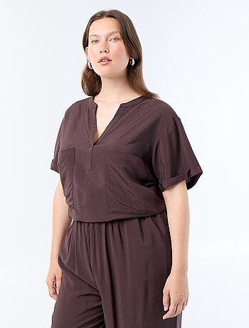 Blusa caftano in viscosa fluida