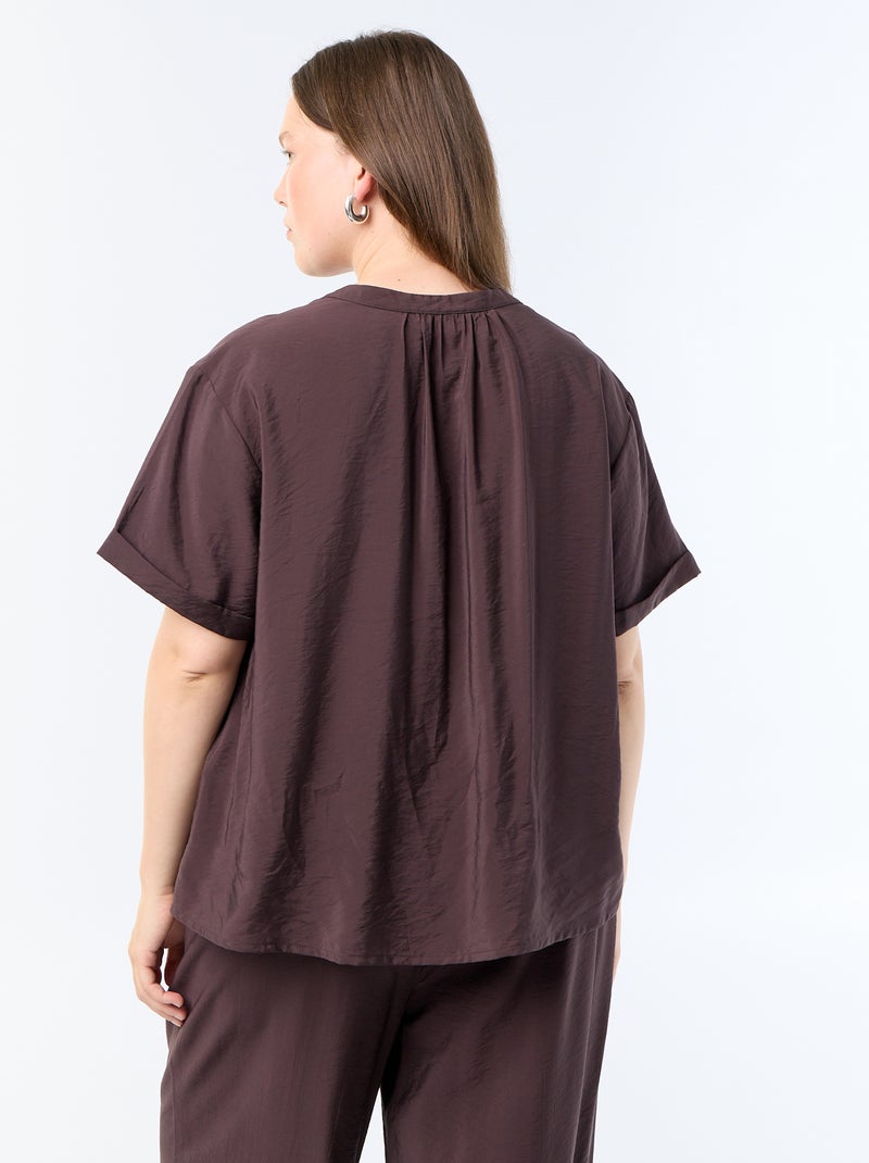 Blusa caftano in viscosa fluida Marrone - Kiabi