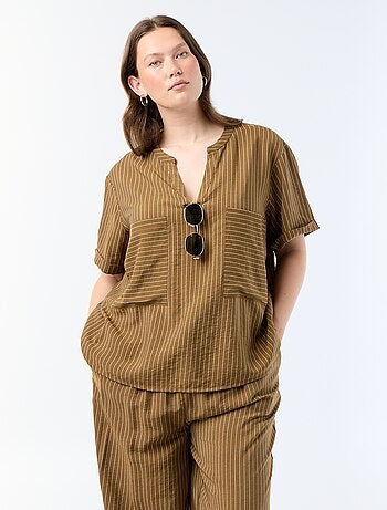 Blusa caftano in viscosa fluida