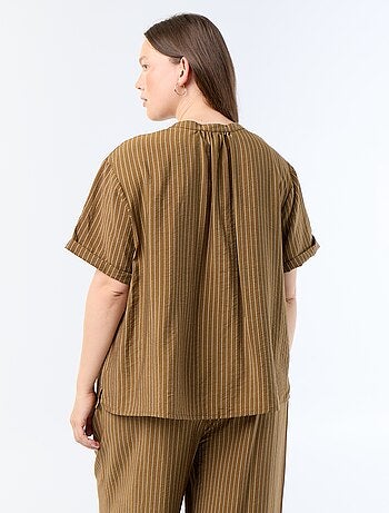 Blusa caftano in viscosa fluida
