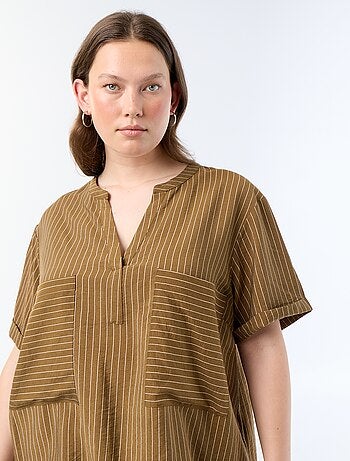 Blusa caftano in viscosa fluida