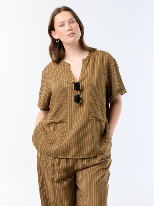 Blusa caftano in viscosa fluida - Kiabi