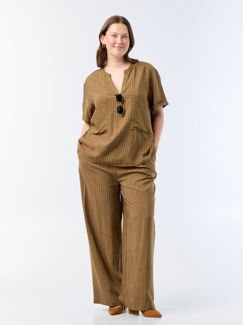 Blusa caftano in viscosa fluida - Kiabi