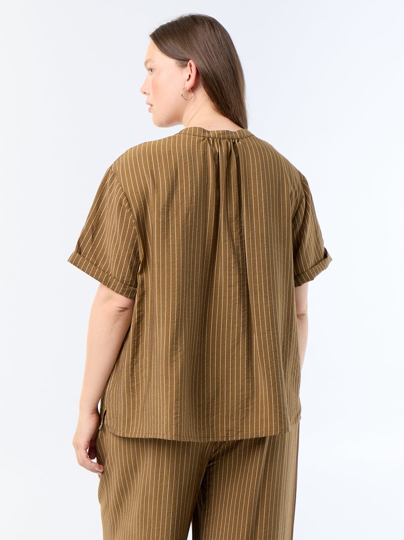 Blusa caftano in viscosa fluida Verde oliva - Kiabi