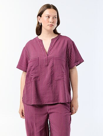 Blusa caftano in viscosa fluida