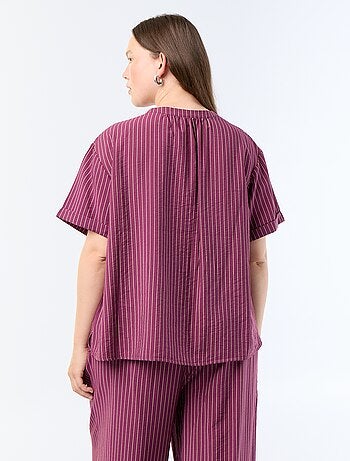 Blusa caftano in viscosa fluida
