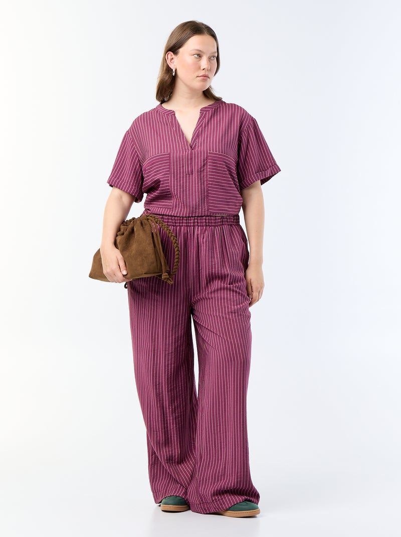 Blusa caftano in viscosa fluida Viola - Kiabi
