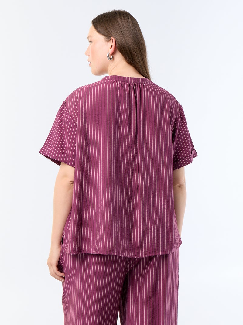 Blusa caftano in viscosa fluida Viola - Kiabi