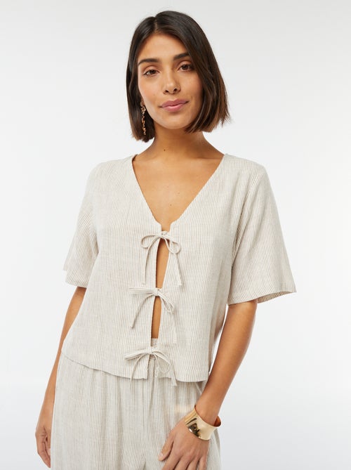 Blusa cardigan con fiocchetti - Kiabi