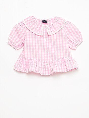 Blusa colletto Claudine con volant