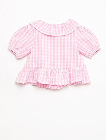 Blusa colletto Claudine con volant