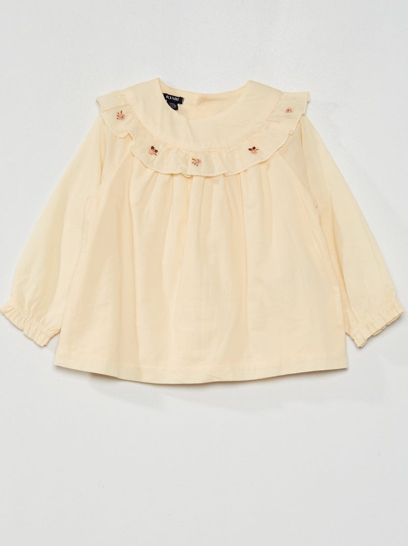 Blusa collo pierrot BIANCO - Kiabi