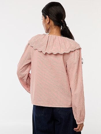 Blusa con ampio colletto tondo