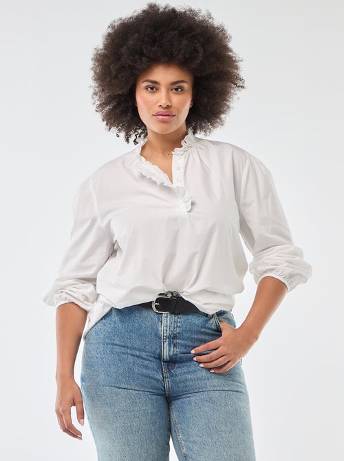 Blusa con collo alto a volant - Kiabi