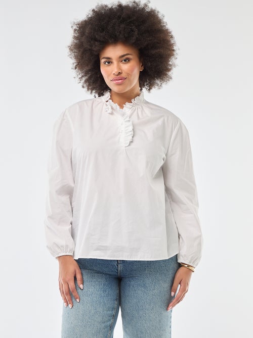 Blusa con collo alto a volant - Kiabi