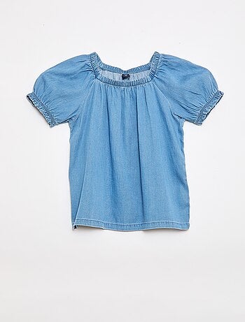 Blusa con collo e fondo maniche elasticizzati - Collezione facile da indossare