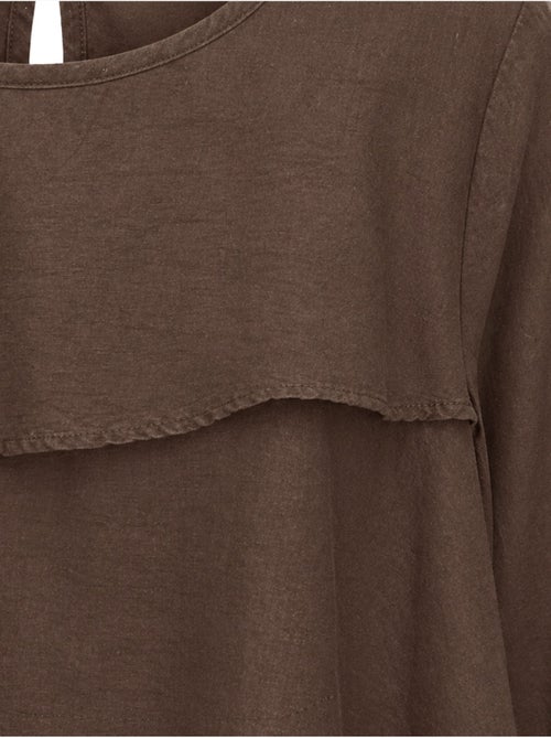 Blusa con girocollo a maniche lunghe e volant mixray - Kiabi