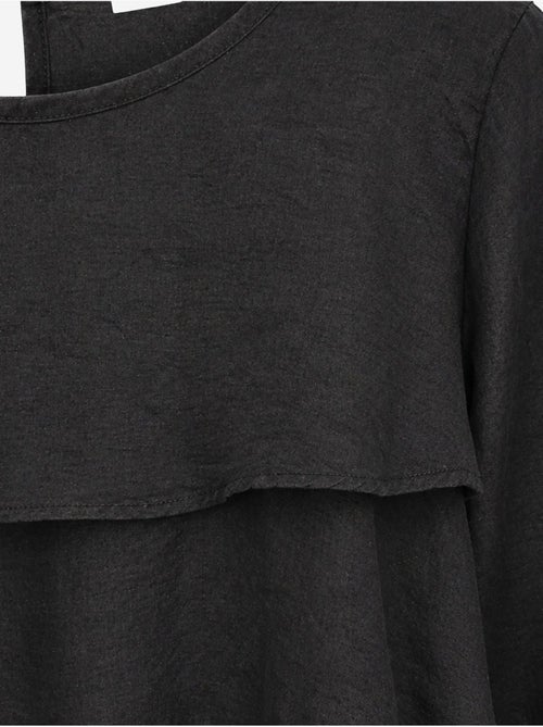 Blusa con girocollo a maniche lunghe e volant mixray - Kiabi