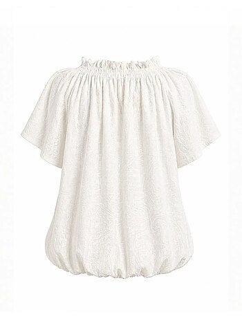 Blusa con girocollo e stampa paisley con dettaglio a fiocco mixray
