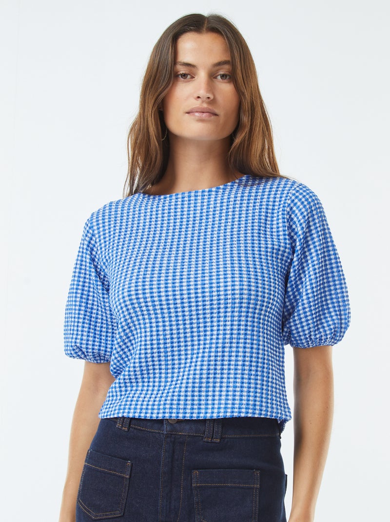 Blusa con lacci da annodare Blu - Kiabi