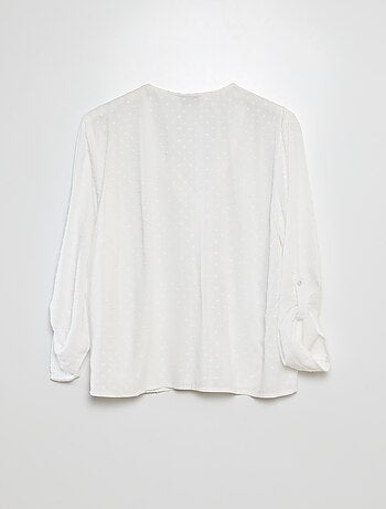 Blusa con maniche arrotolabili in plumetis 'JDY'