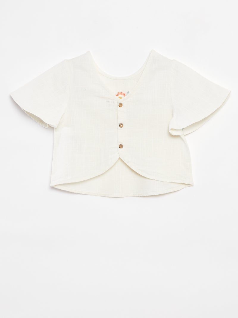 Blusa con motivi ricamati Bianco - Kiabi