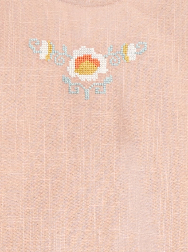 Blusa con motivi ricamati rosa - Kiabi