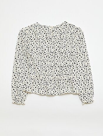 Blusa con motivo in maglia crêpe