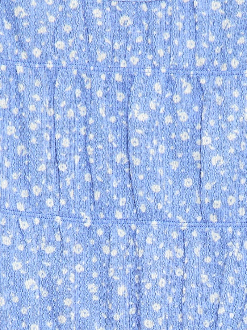 Blusa con motivo in maglia crêpe Blu - Kiabi
