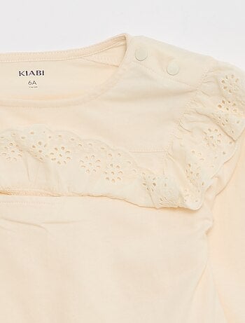 Blusa con plastron e ricami inglesi - So Easy