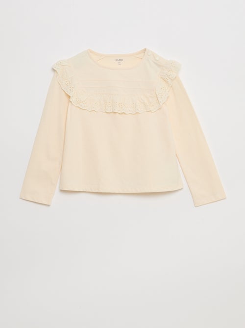 Blusa con plastron e ricami inglesi - So Easy - Kiabi