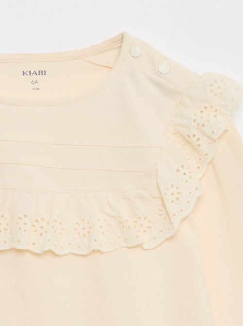 Blusa con plastron e ricami inglesi - So Easy - Kiabi