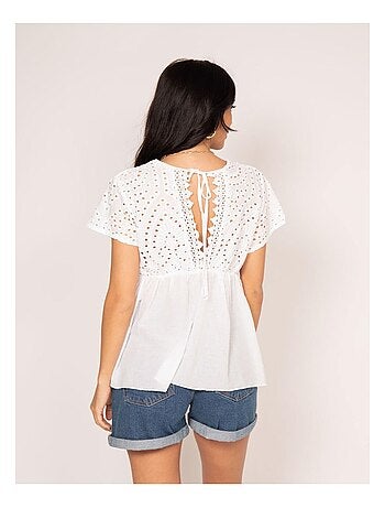 Blusa con ricamo sangallo FADIA