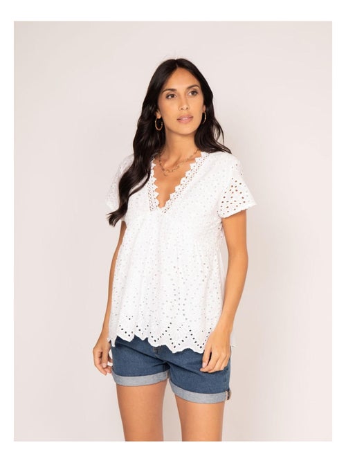 Blusa con ricamo sangallo FADIA - Kiabi