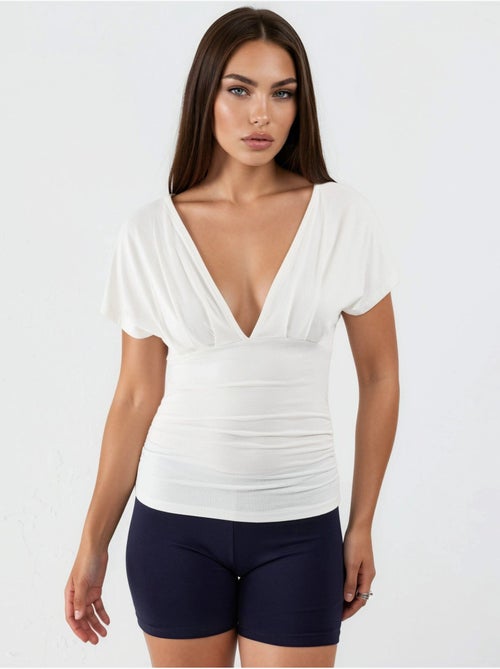 Blusa con scollo a v e dettaglio fiocco busem - Kiabi