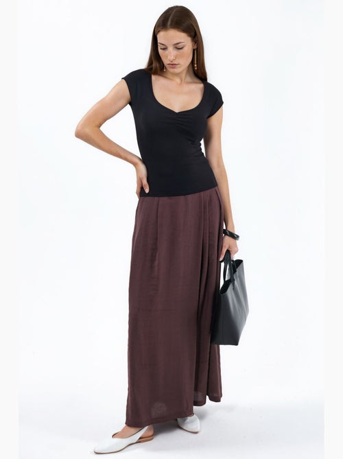 Blusa con scollo a v e maniche corte con drappeggio busem - Kiabi Blusa con scollo a v e maniche corte con drappeggio busem - Kiabi