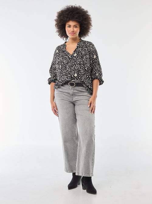 Blusa con scollo a V e motivo allover - Kiabi