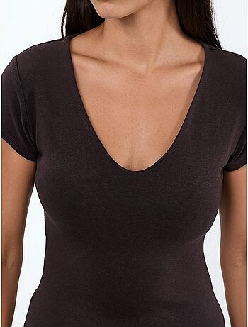 Blusa con scollo a v in misto modal e cotone busem