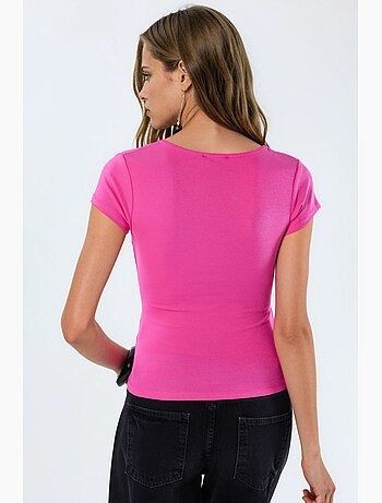 Blusa con scollo a v in misto modal e cotone busem