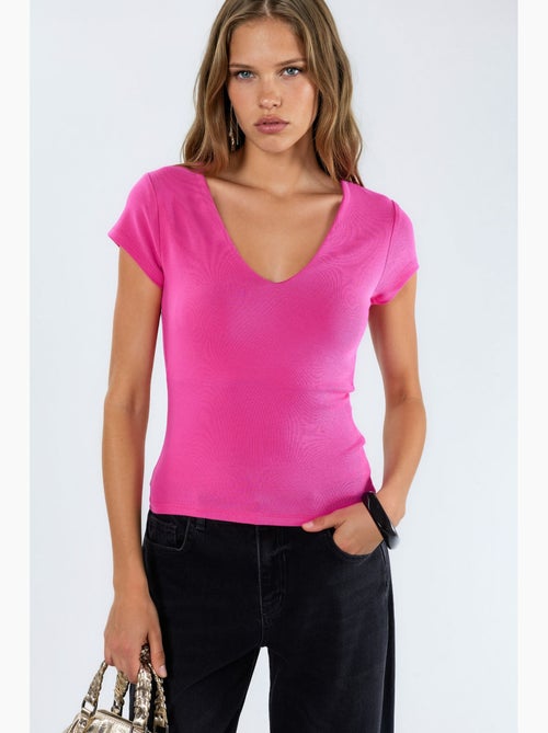 Blusa con scollo a v in misto modal e cotone busem - Kiabi
